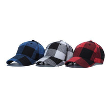Load image into Gallery viewer, 2019 Winter Baseball Cap Fashion Hats for Men Red Blue Black White Plaid Cotton Cap